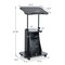 Costway 2 PCS Mobile Podium Stand Office Laptop Cart with Storage Adjustable Height White/Black